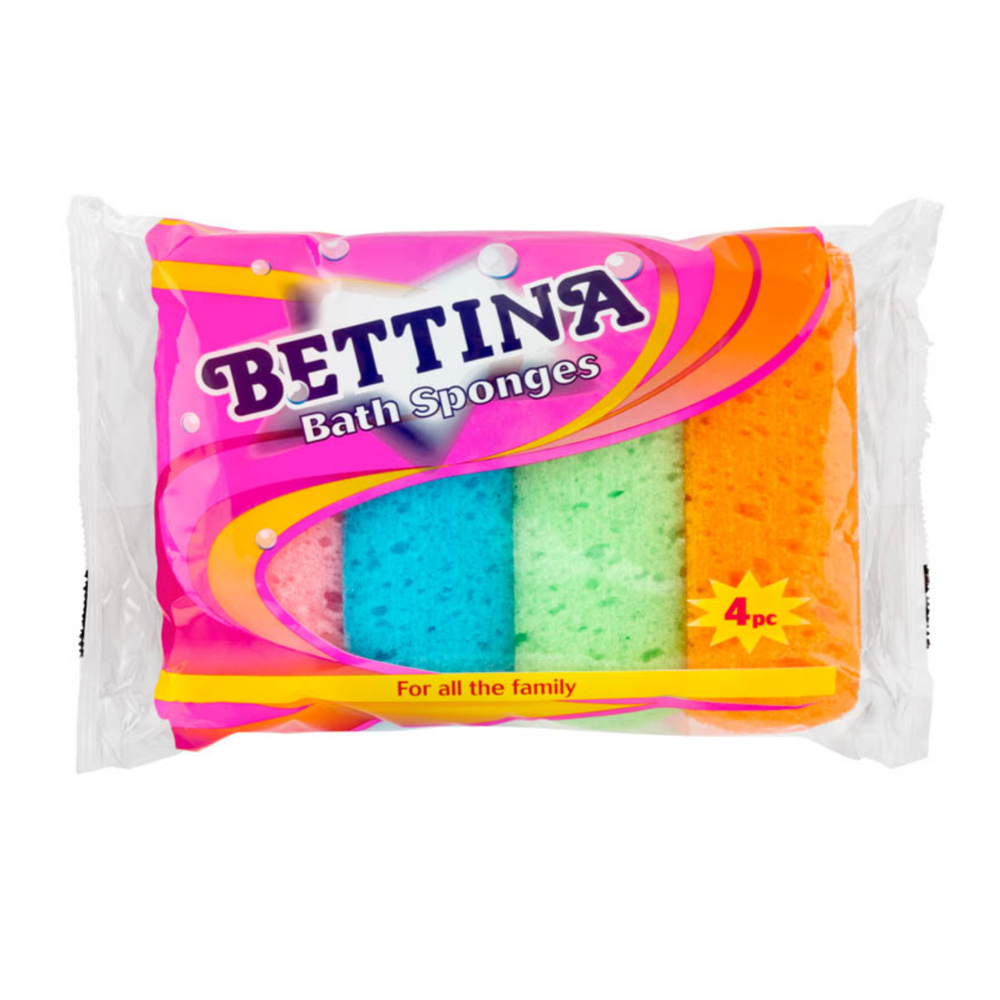 Bettina 4 pc Rounded Bath Sponges (B112)
