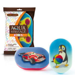 AQ608116 Aqua Massage Kids Printed Gentle Printed Bath Sponge
