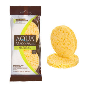 AQ752 AQUA MASSAGE 2pc Facial Cleansing Cellulose Sponge
