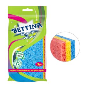 B1343 Bettina 3pc Cellulose Sponge Wipes