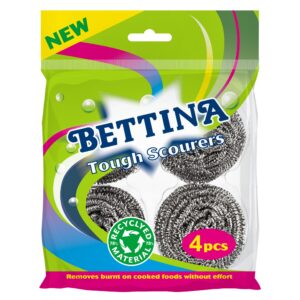 B2224 Bettina 4pc Tough Spiral Stainless Steel Scourers