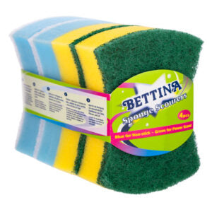 B3574 Bettina 4pc Butterfly Sponge Scourer