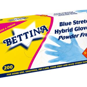 B414 Bettina 200pc Blue Stretch Hybrid Gloves