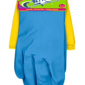B461 Bettina Bi Coloured Rubber Glove (One size)
