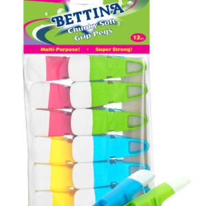 B468 Bettina 12pc Extra Large Soft Grip Pegs