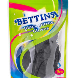 B472 Bettina 14pc Black Nitrile Gloves Pouch