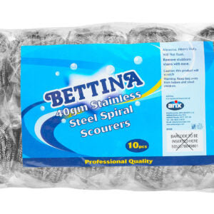 B498 BETTINA Inox 40 10 pc Stainless (10) Steel Spiral Scourer