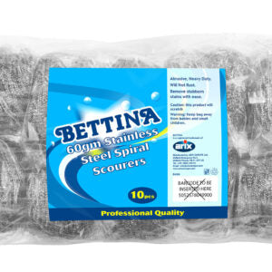 B499 BETTINA Inox 60 10 pc Stainless(5) Steel Spiral Scourer